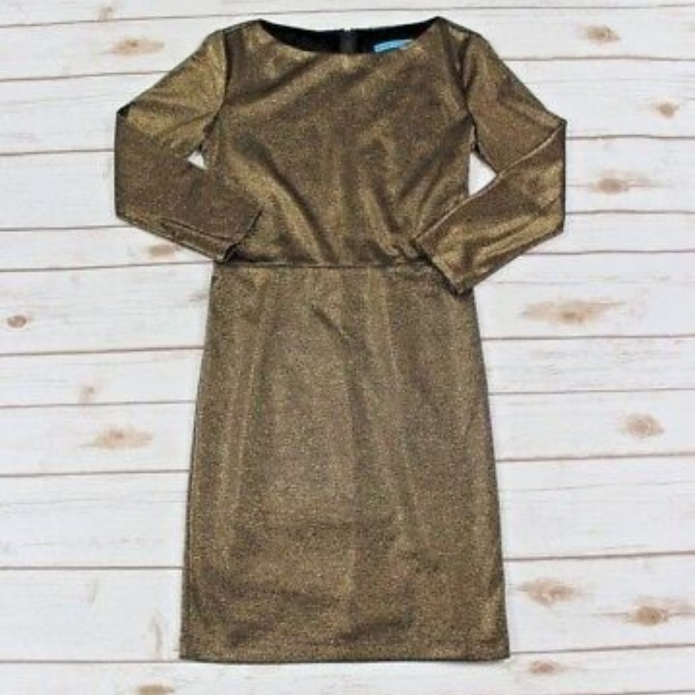ALICE + OLIVIA Tabitha Gold Jersey Dress